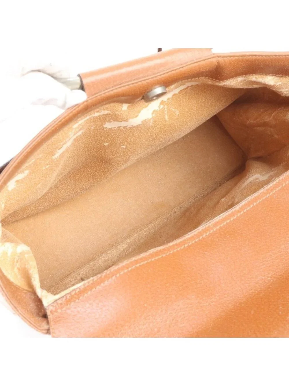Gucci Vintage Leather Tote Bag Shoulder Business Document Brown